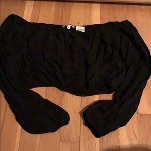 Charlotte Russe black long sleeve crop top